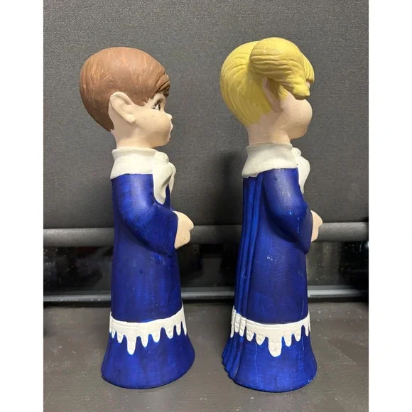 Vintage Ceramic Choir Boy & Girl Singing hand painted Christmas - Picture 6 of 13